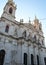 Facade and bell towers of the Estrela Basilica, 18th-century monument of the late baroque and neoclassical styles, Lisbon