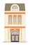 Facade building. Architecture house of a classical. Vector illustration in flat design.