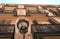 Facade of a building with balconies with wrought iron railings very elaborate to Malaga in Spain