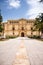 Facade of the building of the College of Saint Ildefonso, seat of the University of AlcalÃ¡ de Henares