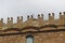 Facade of a building with curling ornaments in Orvieto Italy