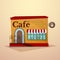 Facade cafe, vector illustration