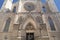 Facade of Catalan Gothic church Santa Maria del Mar, Barcelona,Spain