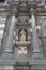 Facade of cathedral basilica of santa maria la antigua with sculpture in the historic center of panama city