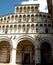 Facade of the cathedral of Lucca in Italy