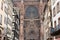 The facade of the Cathedral of Our Lady with rosette window in Strasbourg, France