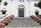 Facade of the Cathedral of Rome, Amalfi coast, mediterranean sea