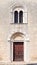 Facade of catholic church Chiesa di Santa Maria in Castello  in Tarquinia, Italy.