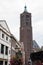 Facade and church in the city center of Veno, Holland
