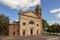 Facade of the Church of the Madonna del Soccorso in Montalcino, Tuscany