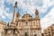 The facade of the church of Saint Dominic and column of the Immaculate Conception in historic center of Palermo, Sicily