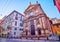 Facade of Church of Santa Maria ala Porta on same named street, Milan, Italy