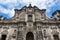 The facade of the Church of the Society of Jesus La Iglesia de la Compania de Jesus in the city of Quito, in Ecuador