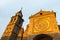 Facade of a church in Talavera at dusk