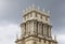 Facade decorated with statues of soviet soldiers in the Gagarin\\\'s Square, Moscow