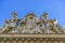 Facade detail of Real Academia Nacional de Medicina building. Located in Arrieta Street, Madrid, Spain