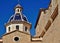Facade with dome of the Altea cathedral, Alicante - Spain