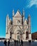 The facade of the Duomo di Orvieto, one of the most beautiful cathedral in italy,