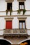 Facade with elegant balcony of a villa in Marostica in Vicenza in Veneto (Italy)