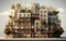 facade element multistoried building city apartment Generative AI