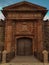 The facade of the entrance to the old fortification fortress