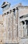 Facade of Erechtheum temple on Acropolis in Athens