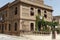 Facade of factory worker houses in Colonia Guell, Barcelona, Catalonia, Spain