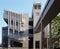 The facade and footbridge of the roger stevens building at the university of leeds a brutalist concrete building by chamberlain