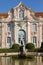 Facade & fountain. National Palace. Queluz. Portugal