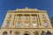 Facade of the historic bank building in Vitoria-Gasteiz