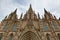 Facade of Historic Barcelona Cathedral in Spain