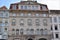 Facade of a historic, large and elegant building located in the large square of Graz.