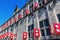 Facade of the historical city hall in Gouda, Netherlands