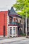 Facade of a historical victorian style house in Montreal