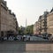 Facade of houses at the Pantheon Square in Paris