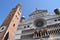 The facade of the imposing Cathedral of Cremona - Cremona - Ital