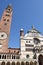 The facade of the imposing Cathedral of Cremona - Cremona - Ital