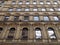 Facade of a large stone 19th century commercial building in the little germany area of bradford west yorkshire with ornate neo