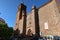Facade and main entrance of the Divino Salvador church in the magical Andalusian town of Cortegana, Huelva, Spain