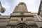 Facade of a Medieval church in the Carrer dels Comtes street in the Gothic Quarter of Barcelona, Spain