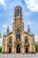 Facade of the medieval gothic St. John`s Church in Stuttgart, Baden Wurttemberg, Germany