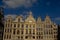 Facade of medieval guild houses in Brussels Gran Place square