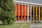 Facade of a modern glass kindergarten building