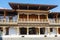 Facade of the monastery inside of the Punakha Dzong, Punakha, Bhutan