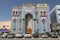 Facade with mosaic tilework of Ali bin Abi Talib Iranian Shia Mosque in Bur Dubai, the old city, United Arab Emirates
