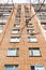 Facade of multistory brick apartment house