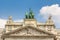 The facade of the Neprajzi Museum on Kossuth square in Budapest, Hungary.