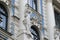 Facade of old building with sculptures - woman in Art Nouveau style Jugendstil