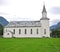 Facade of an old church in Odda town