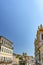 Facade of old, historical and colorful houses and churches